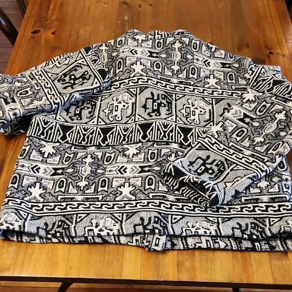 Chico's Black and White Patterned Jacket - Picture 3 of 3